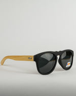 Appertiff "Lando" black/light wood  solglasögon med polariserade linser