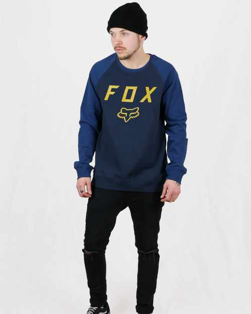 Fox "Legacy" blå crewneck tröja