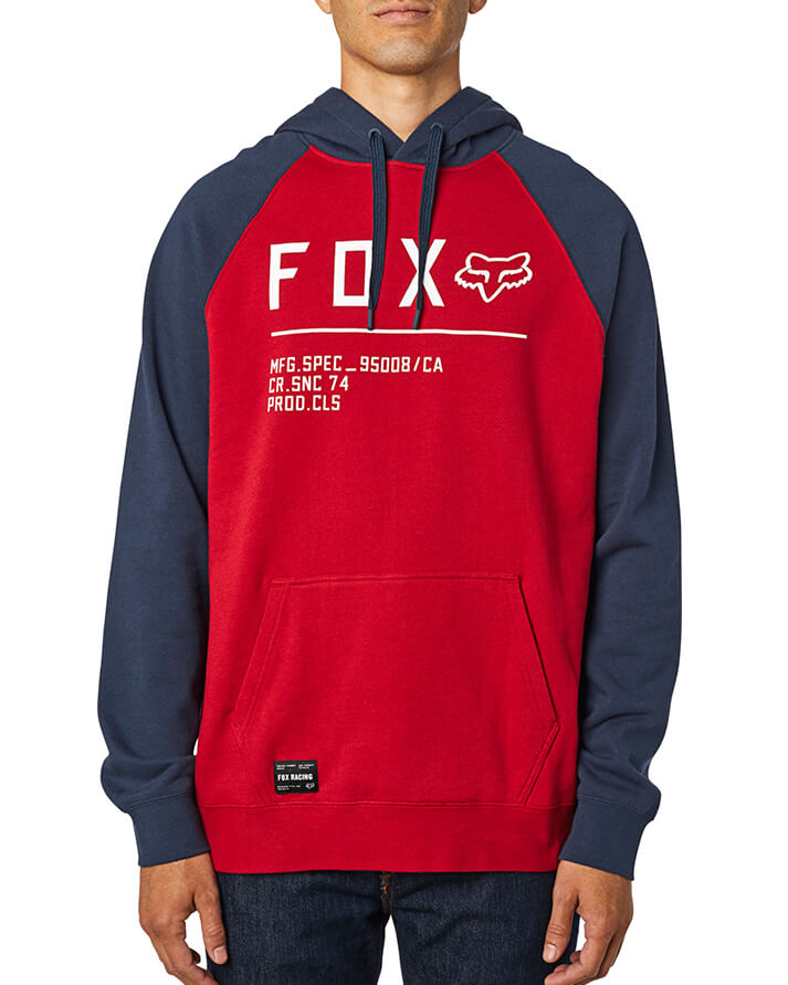 Fox "Non stop raglan" röd hoodie